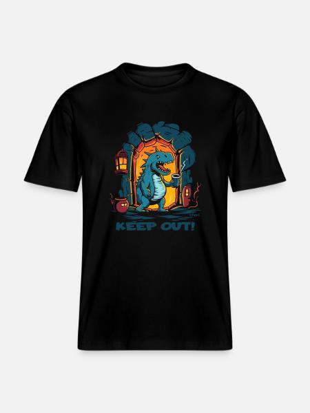 Funny Dungeon Dragon: No Entry -  RELAXED FIT Unisex Organic T-Shirt - black