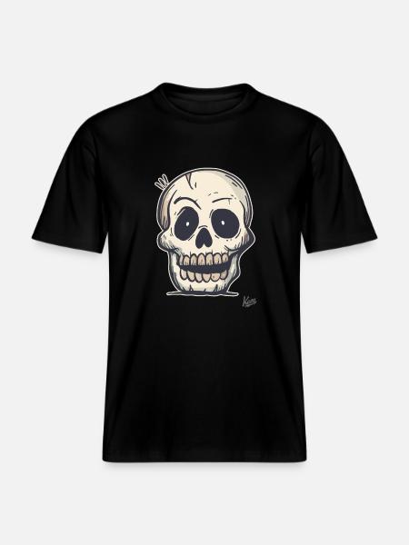 Funny Simple Skull - RELAXED FIT Unisex Organic T-Shirt - black