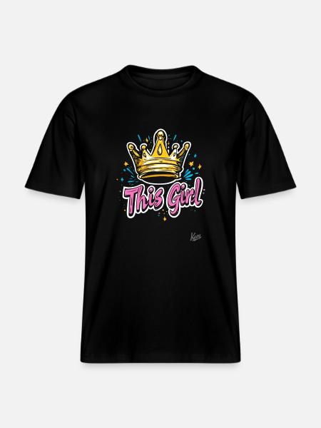 This queen with crown - RELAXED FIT Unisex Organic T-Shirt - black