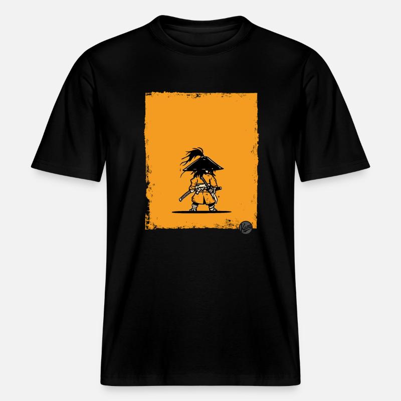 Krieger-Silhouette im Samurai-Stil -  RELAXED FIT Unisex Organic T-Shirt - Schwarz