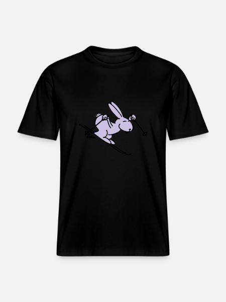 Skihase (farbig) - RELAXED FIT Unisex Organic T-Shirt - Schwarz