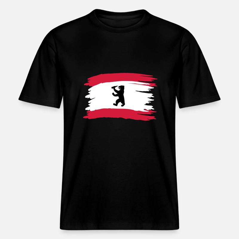 Berlin - Bierlin Flagge - RELAXED FIT Unisex Organic T-Shirt - Schwarz
