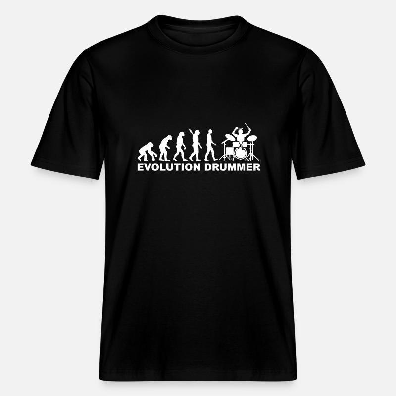 Evolution Drummer -  T-shirt unisexe RELAXED FIT en coton bio - noir