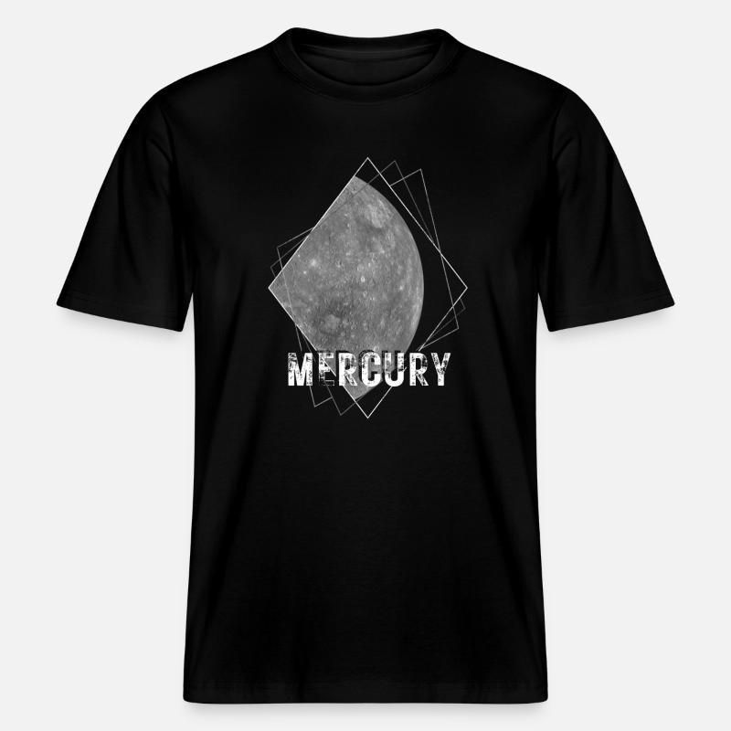 Mercure, planète, système solaire -  T-shirt unisexe RELAXED FIT en coton bio - noir