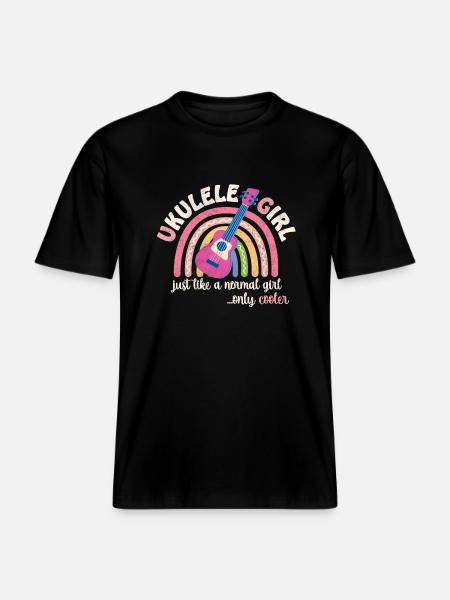 Ukulele girl. Just like a normal girl, only cooler - RELAXED FIT Unisex Organic T-Shirt - Schwarz