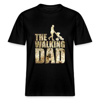 The Walking Dad -  RELAXED FIT Unisex Organic T-Shirt - Schwarz - Vorne - Alina (178cm) & Michal (187cm)