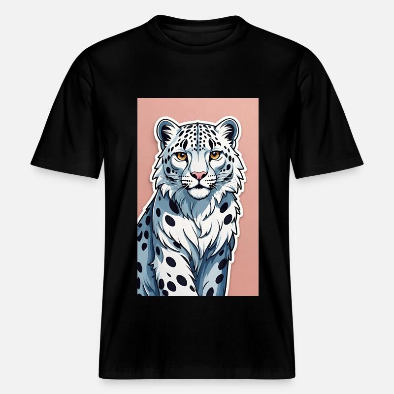 Snow Leopard | Leopard | Predator -  RELAXED FIT Unisex Organic T-Shirt - black