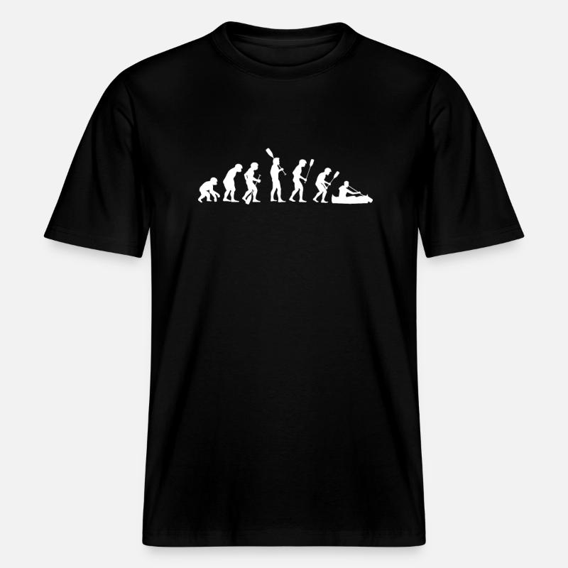 Human evolution kayak -  RELAXED FIT Unisex Organic T-Shirt - black