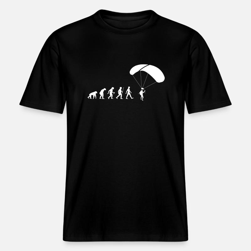 Evolution Paragleiten -  RELAXED FIT Unisex Organic T-Shirt - Schwarz