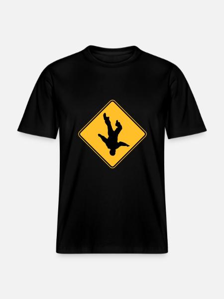 ROAD SIGN Skydive - T-shirt unisexe RELAXED FIT en coton bio - noir