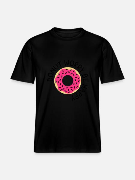 Donut worry be happy - RELAXED FIT Unisex Organic T-Shirt - black