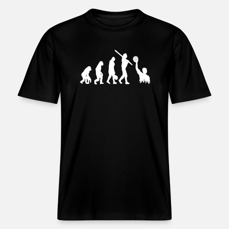 Évolution du water-polo -  T-shirt unisexe RELAXED FIT en coton bio - noir