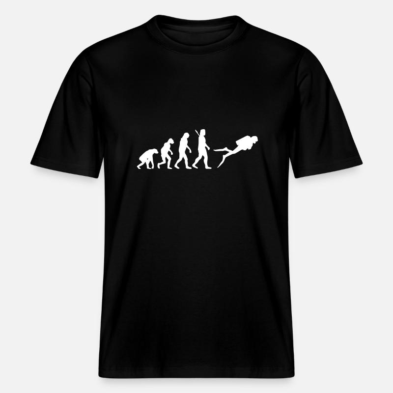 Evolution Tauchen -  RELAXED FIT Unisex Organic T-Shirt - Schwarz