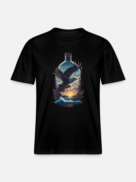 Bouteille Adler - T-shirt unisexe RELAXED FIT en coton bio - noir