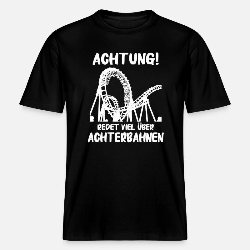 Achterbahn Freizeitpark Roller Coaster - RELAXED FIT Unisex Organic T-Shirt - Schwarz