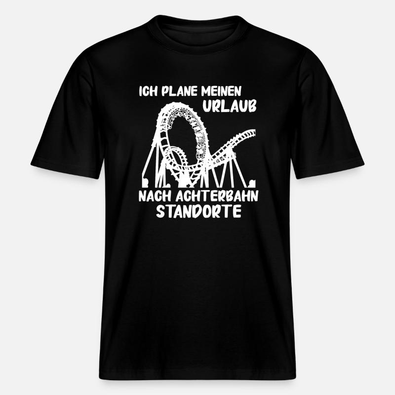 Achterbahn Freizeitpark Roller Coaster -  RELAXED FIT Unisex Organic T-Shirt - Schwarz