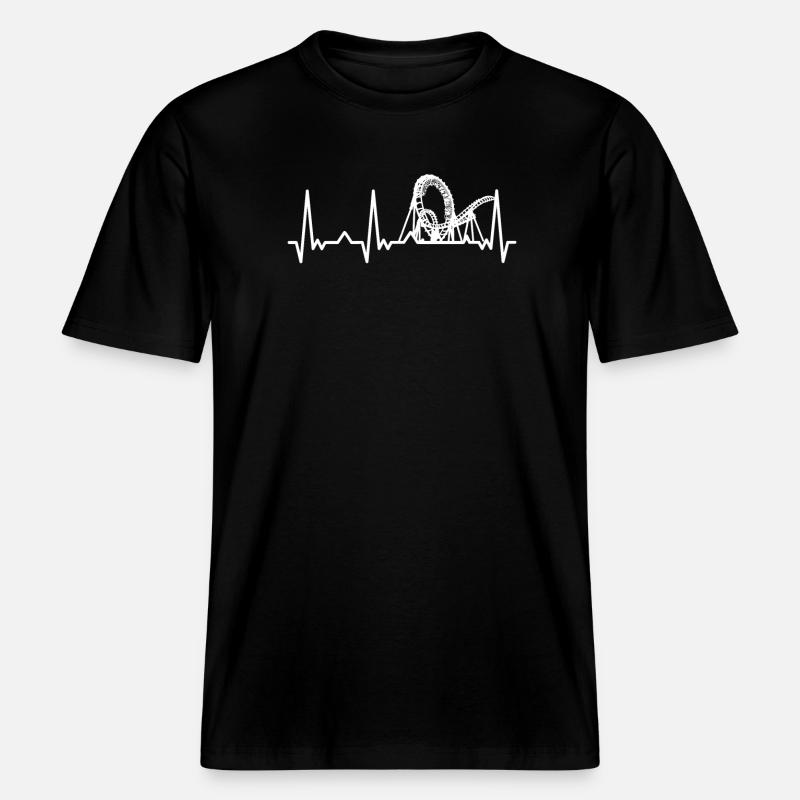 Achterbahn Freizeitpark Roller Coaster -  RELAXED FIT Unisex Organic T-Shirt - Schwarz