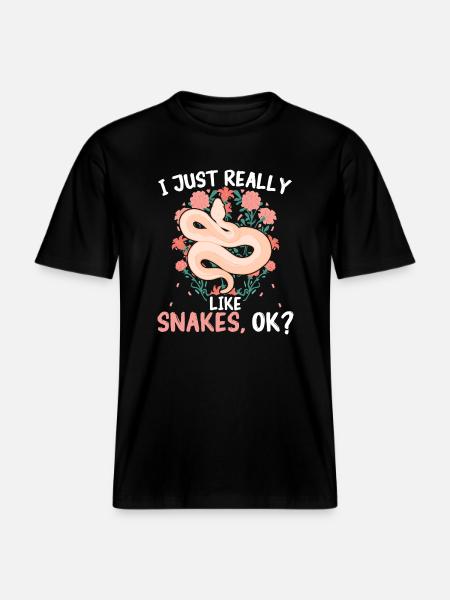 Snake, Snake, Animal - RELAXED FIT Unisex Organic T-Shirt - black