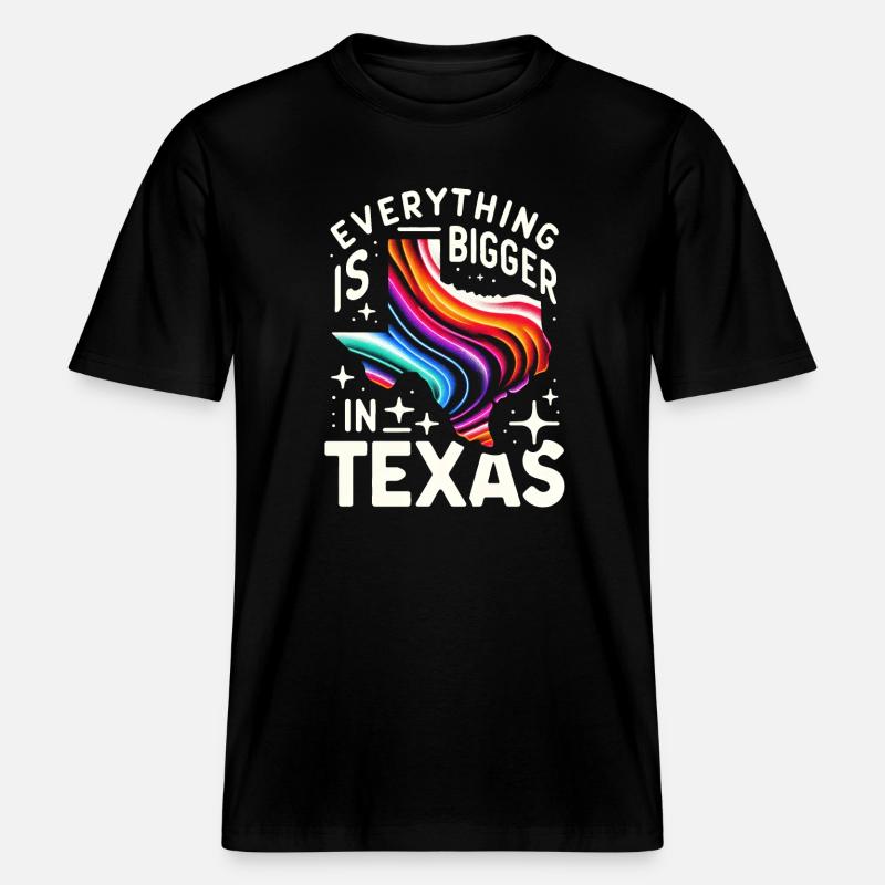 État du Texas Texans Texas -  T-shirt unisexe RELAXED FIT en coton bio - noir