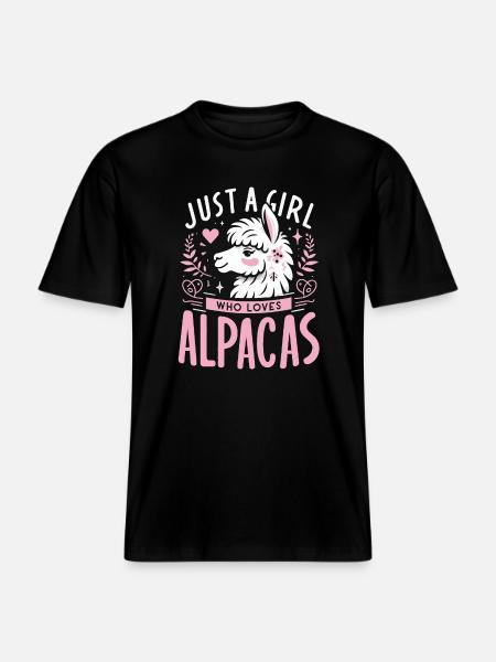 Alpaca Llama - RELAXED FIT Unisex Organic T-Shirt - black