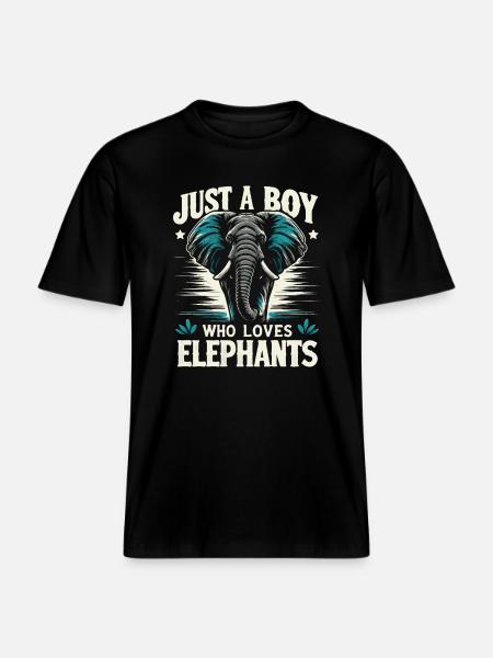 Elephant Animal Elephant Zoo -  RELAXED FIT Unisex Organic T-Shirt - black
