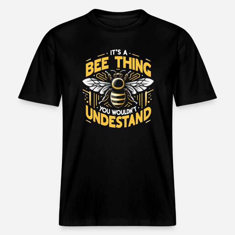 honey bee, beekeeper, bee, bee -  RELAXED FIT Unisex Organic T-Shirt - black