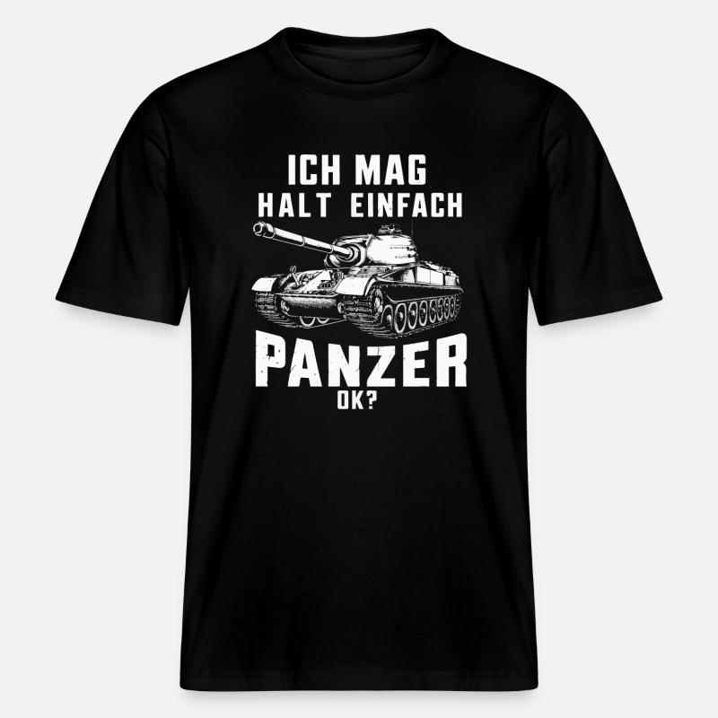 Panzer Kampfpanzer Panzerkampfwagen Panzerfahrer -  RELAXED FIT Unisex Organic T-Shirt - Schwarz