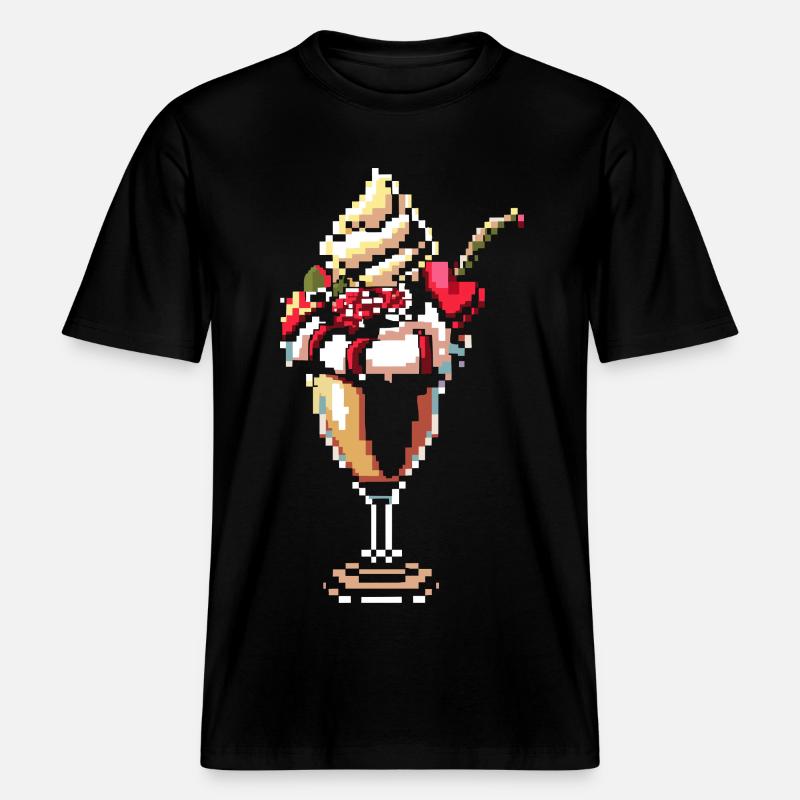 Graphique pixel de coupe glacée -  T-shirt unisexe RELAXED FIT en coton bio - noir