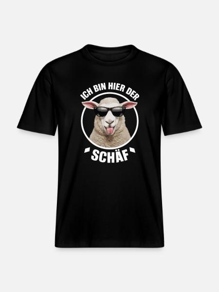 Får Får Fårebesætning Gård Landmand Hyrde -  Økologisk unisex T-shirt RELAXED FIT - sort