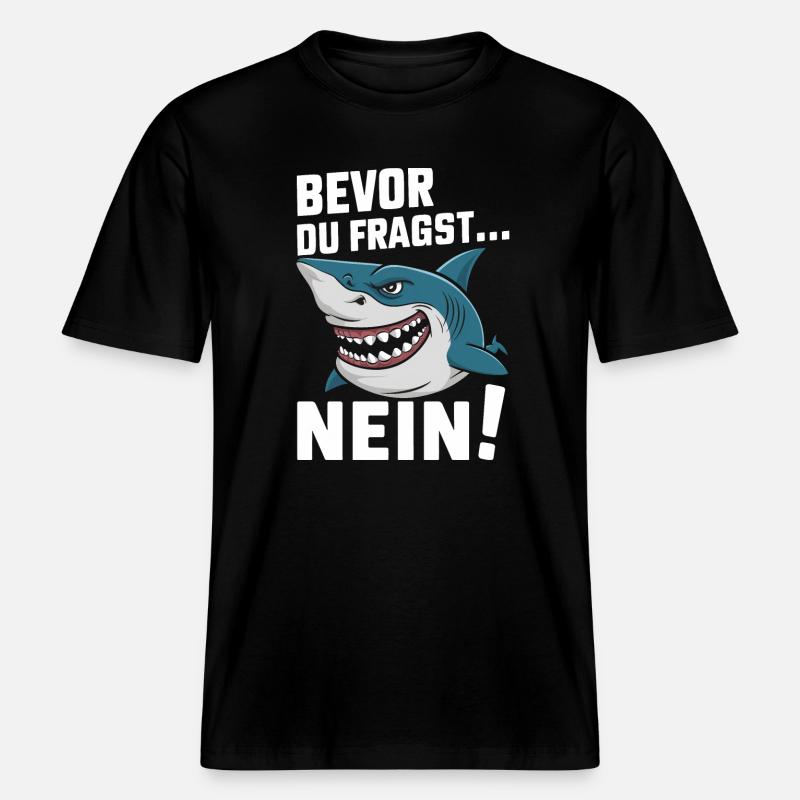 Requin Requin Requins Requin - T-shirt unisexe RELAXED FIT en coton bio - noir