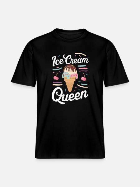 Ice Cream Sweets Ice Cream - RELAXED FIT Unisex Organic T-Shirt - black