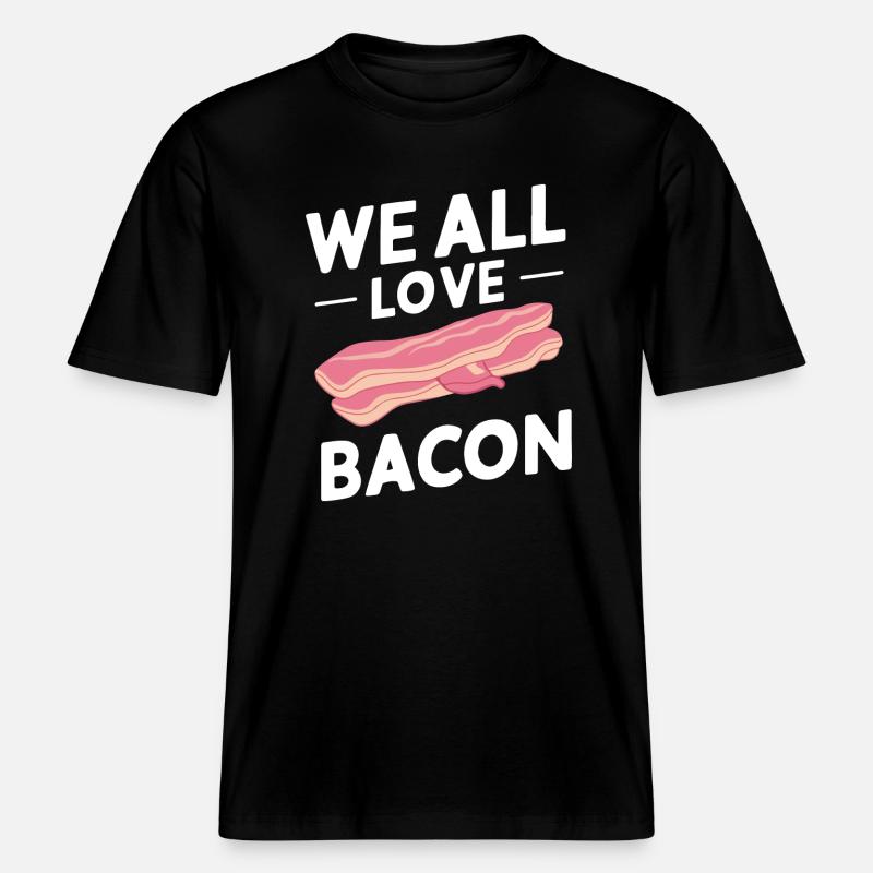Bacon Petit-déjeuner Bacon -  T-shirt unisexe RELAXED FIT en coton bio - noir