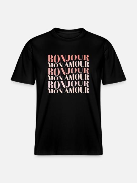 Bonjour Mon Amour -  RELAXED FIT Unisex Organic T-Shirt - black