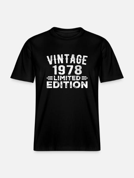 Year of birth 1978 Year of birth 1978 vintage -  RELAXED FIT Unisex Organic T-Shirt - black