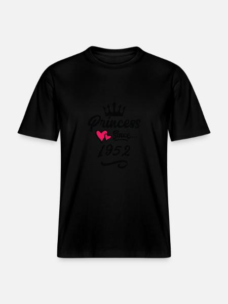1952 Princess Birthday -  RELAXED FIT Unisex Organic T-Shirt - black