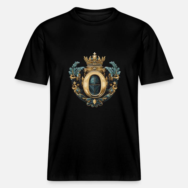 O Buchstabe Logo Krone -  RELAXED FIT Unisex Organic T-Shirt - Schwarz
