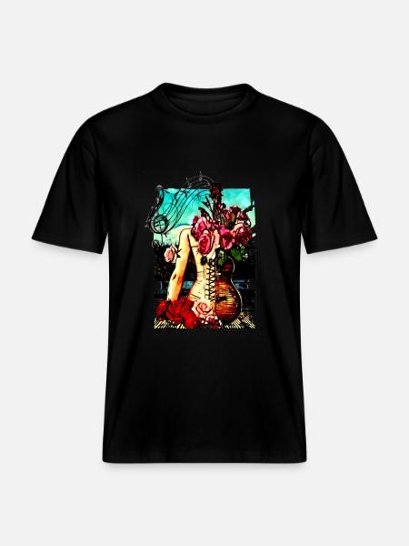 guitare hanches -  T-shirt unisexe RELAXED FIT en coton bio - noir
