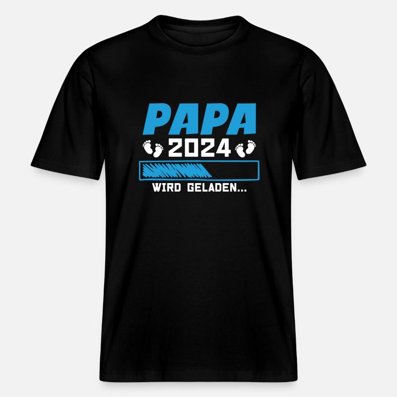 Dad 2024 Dad-to-be Loading 2024 -  RELAXED FIT Unisex Organic T-Shirt - black