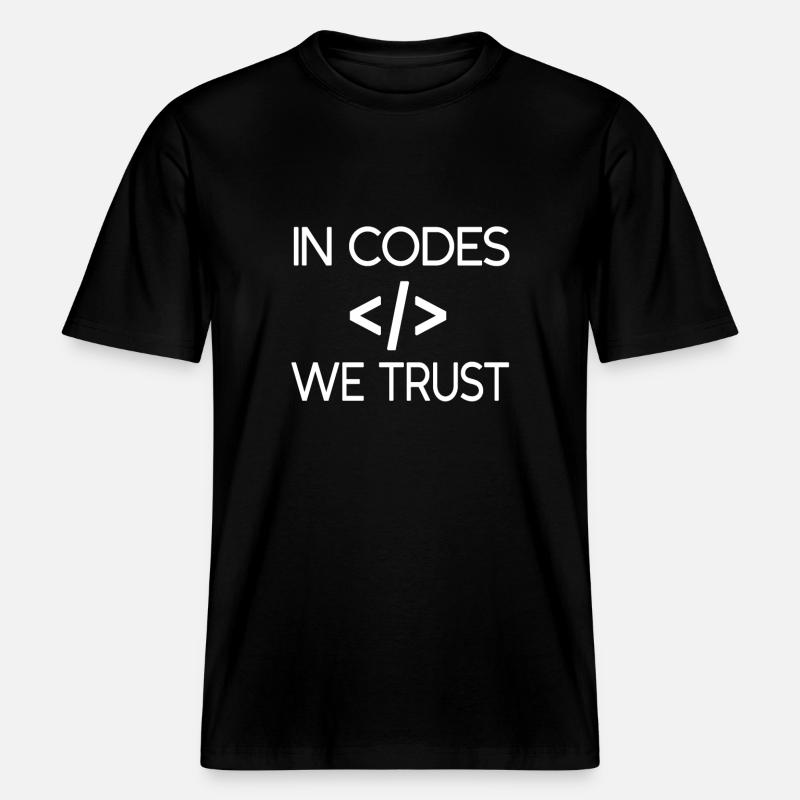 Nous faisons confiance aux codes - T-shirt unisexe RELAXED FIT en coton bio - noir
