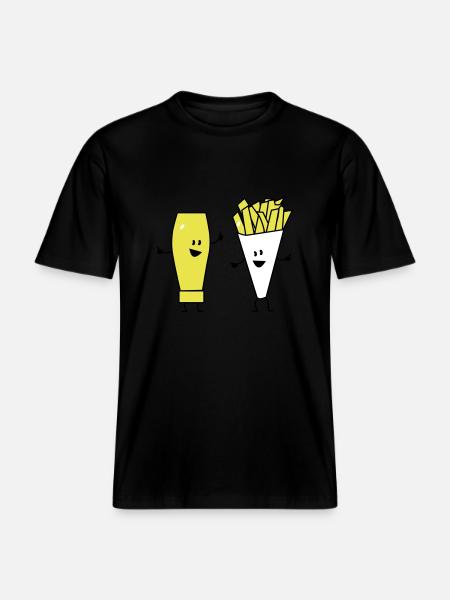 mayonnaise french fries - RELAXED FIT Unisex Organic T-Shirt - black