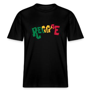 Reggae -  T-shirt unisexe RELAXED FIT en coton bio - noir - Devant - Alina (178cm) & Michal (187cm)
