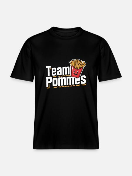 Frites, frites, restauration rapide - T-shirt unisexe RELAXED FIT en coton bio - noir