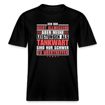Unrivalled performance as a petrol station attendant -  RELAXED FIT Unisex Organic T-Shirt - black - Front - Alina (178cm) & Michal (187cm)