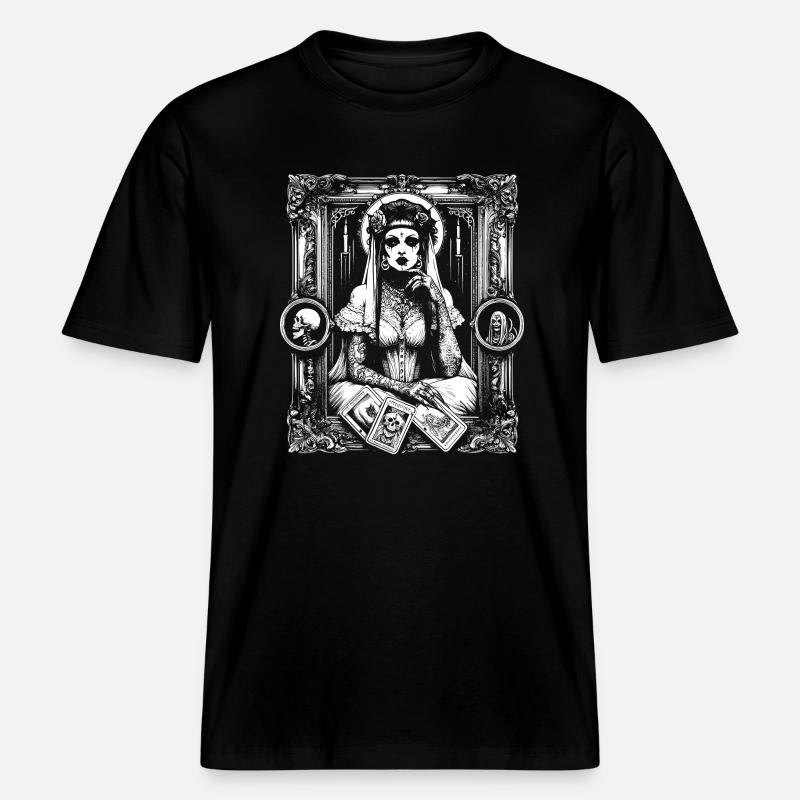 Victorian Tarot Chart -  RELAXED FIT Unisex Organic T-Shirt - black