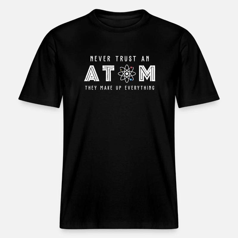 Wissenschaft Atom Science - RELAXED FIT Unisex Organic T-Shirt - black