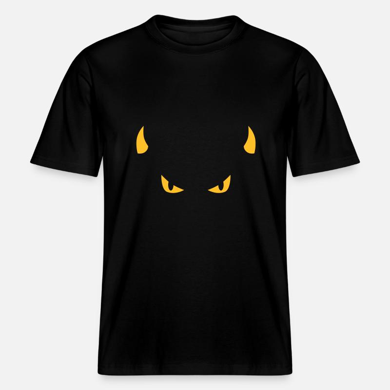 devil face -  T-shirt unisexe RELAXED FIT en coton bio - noir