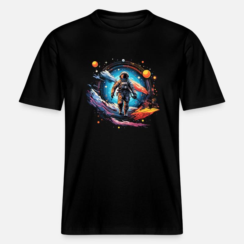 Astronaute en design spatial -  T-shirt unisexe RELAXED FIT en coton bio - noir