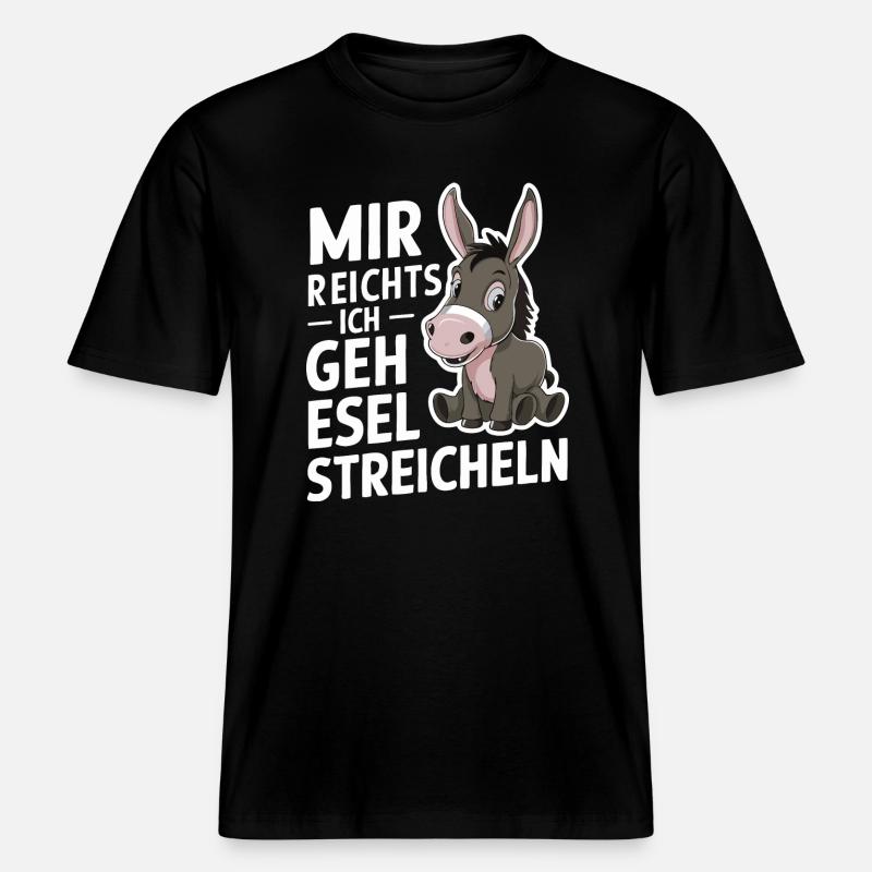 Âne âne mulet Muli -  T-shirt unisexe RELAXED FIT en coton bio - noir