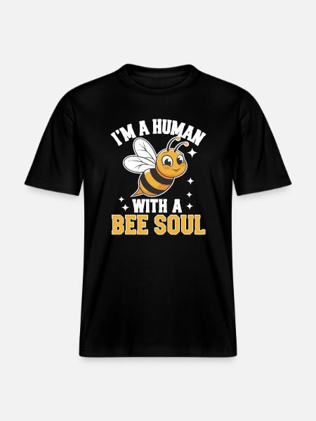 honey bee beekeeper bees bee -  RELAXED FIT Unisex Organic T-Shirt - black