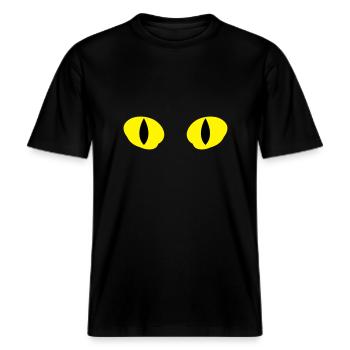 chatte -  T-shirt unisexe RELAXED FIT en coton bio - noir - Devant - Alina (178cm) & Michal (187cm)